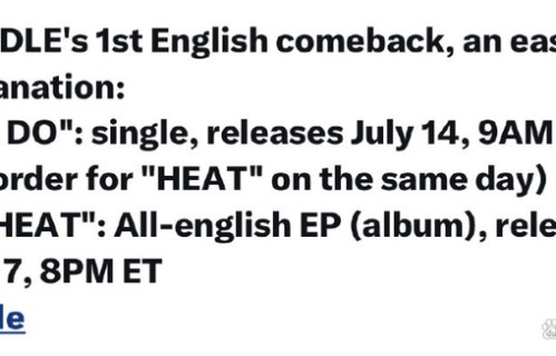 (G)I-DLE临时宣布本周五回归,发英文单曲闯美,不影响下半年回归